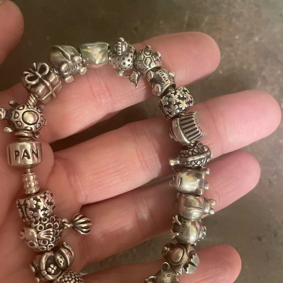Silver fully loaded Pandora charm bracelet size 7.75 inches - Picture 6 of 11